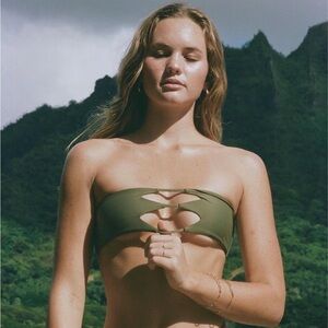 Benoa Swim India Bandeau Top Petite Green